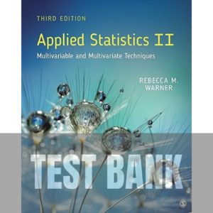 Applied Statistics II Multivariable and Multivariate Techniques 3rd Edition TEST BANK