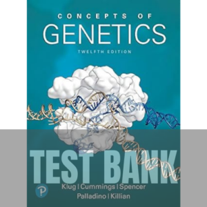 Concepts of Genetics 12th edition TEST BANK